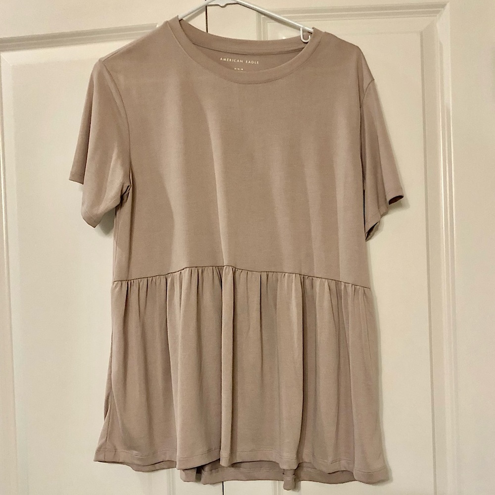American Eagle Mauve Peplum Top